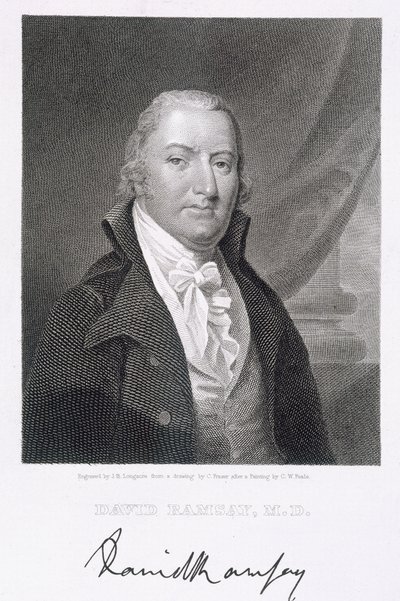 David Ramsay, engraved by James Barton Longacre after a drawing of the original by Charles Fraser by Charles Willson Peale